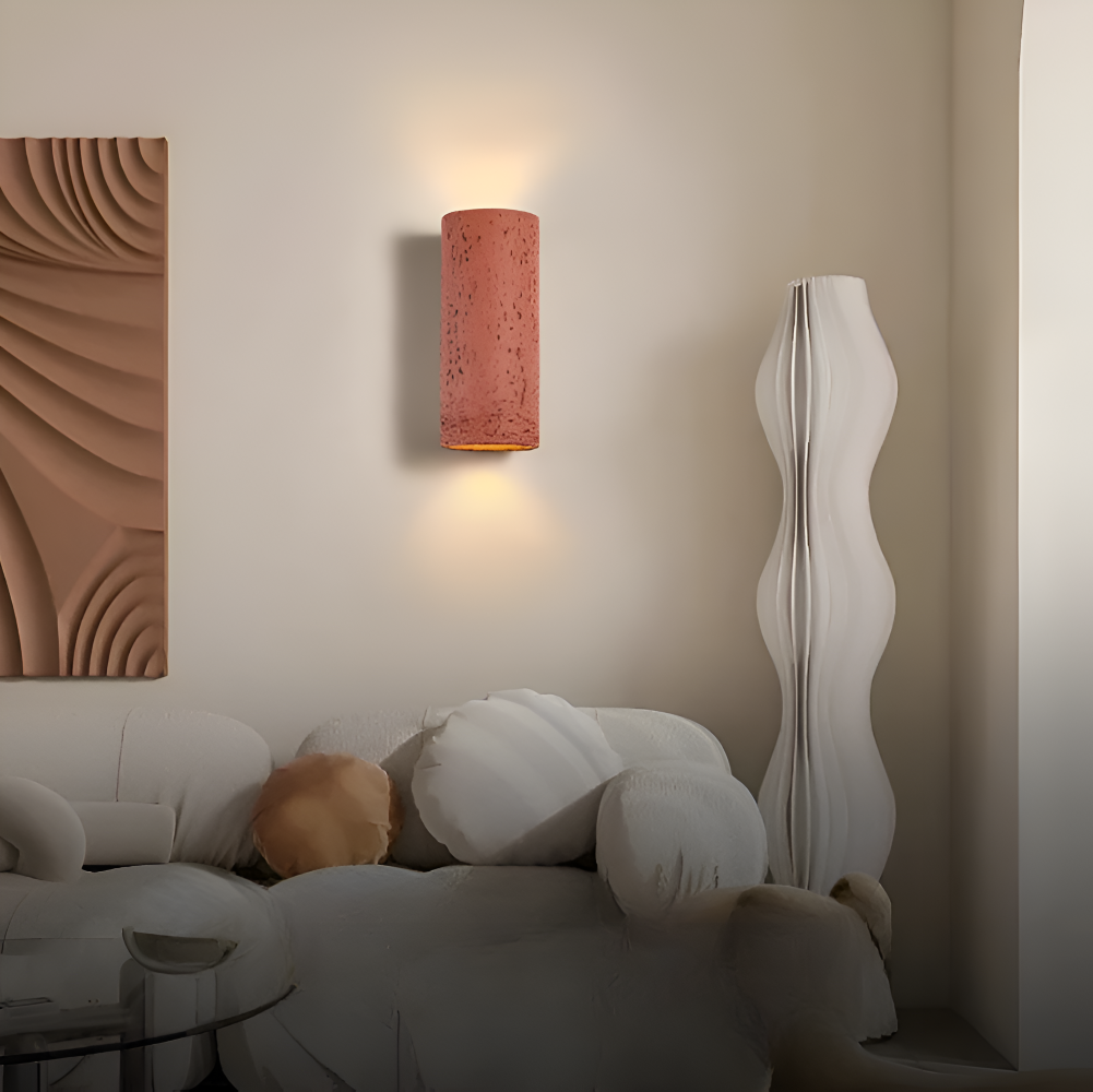 Zylinder Tube Wandleuchte - Wabi Sabi Stone Wall Sconce - Wandstrahler LED Beleuchtung