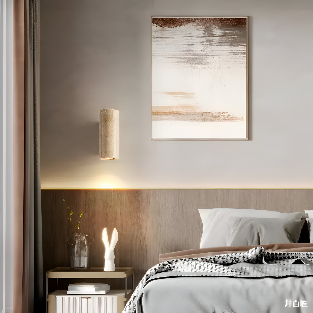 Zylinder Tube Wandleuchte - Wabi Sabi Stone Wall Sconce - Wandstrahler LED Beleuchtung