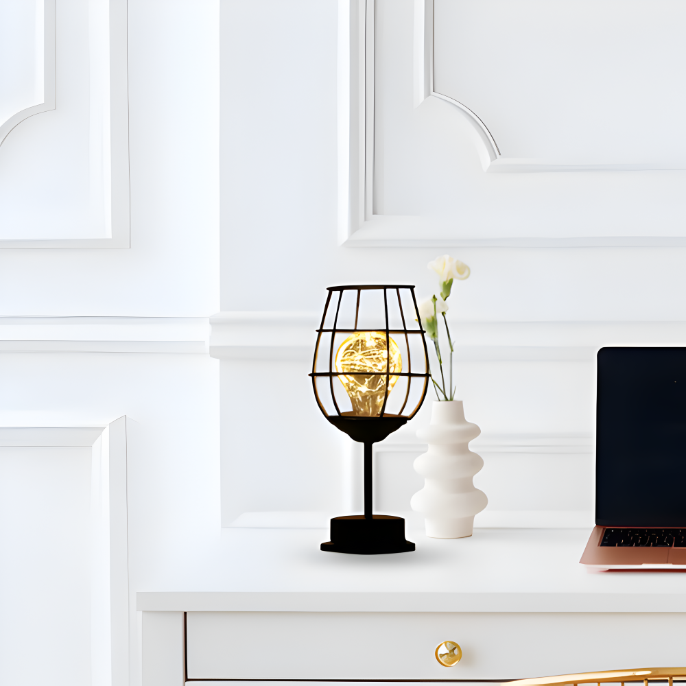 DecanterLume Tischlampe - Moderne Schwarze Weinflasche Schreibtischlampe