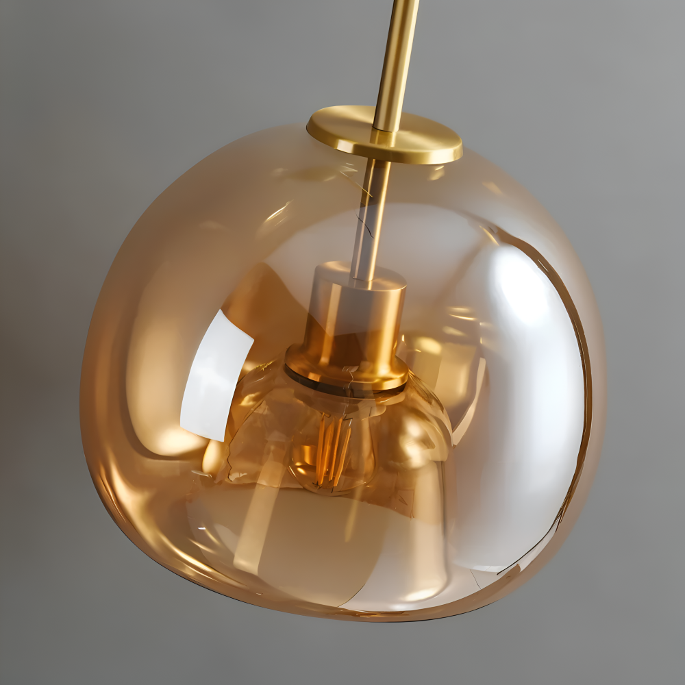 DecoRound Deckenleuchte - Semi Flush Mount Schwarz Gold Runde Glas LED Deckenleuchte