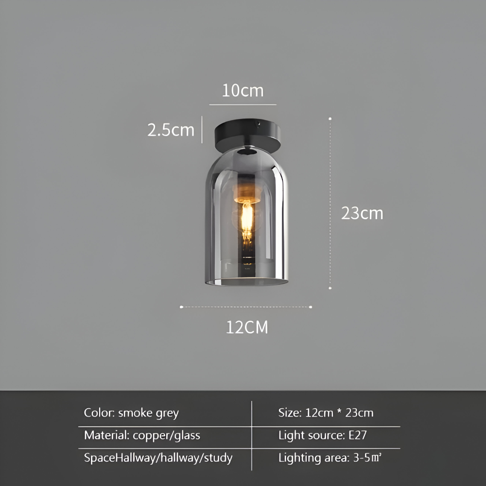DecoRound Deckenleuchte - Semi Flush Mount Schwarz Gold Runde Glas LED Deckenleuchte