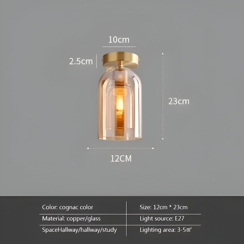 DecoRound Deckenleuchte - Semi Flush Mount Schwarz Gold Runde Glas LED Deckenleuchte