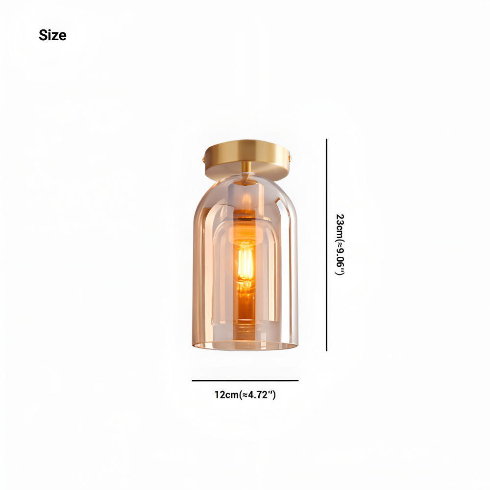 DecoRound Deckenleuchte - Semi Flush Mount Schwarz Gold Runde Glas LED Deckenleuchte