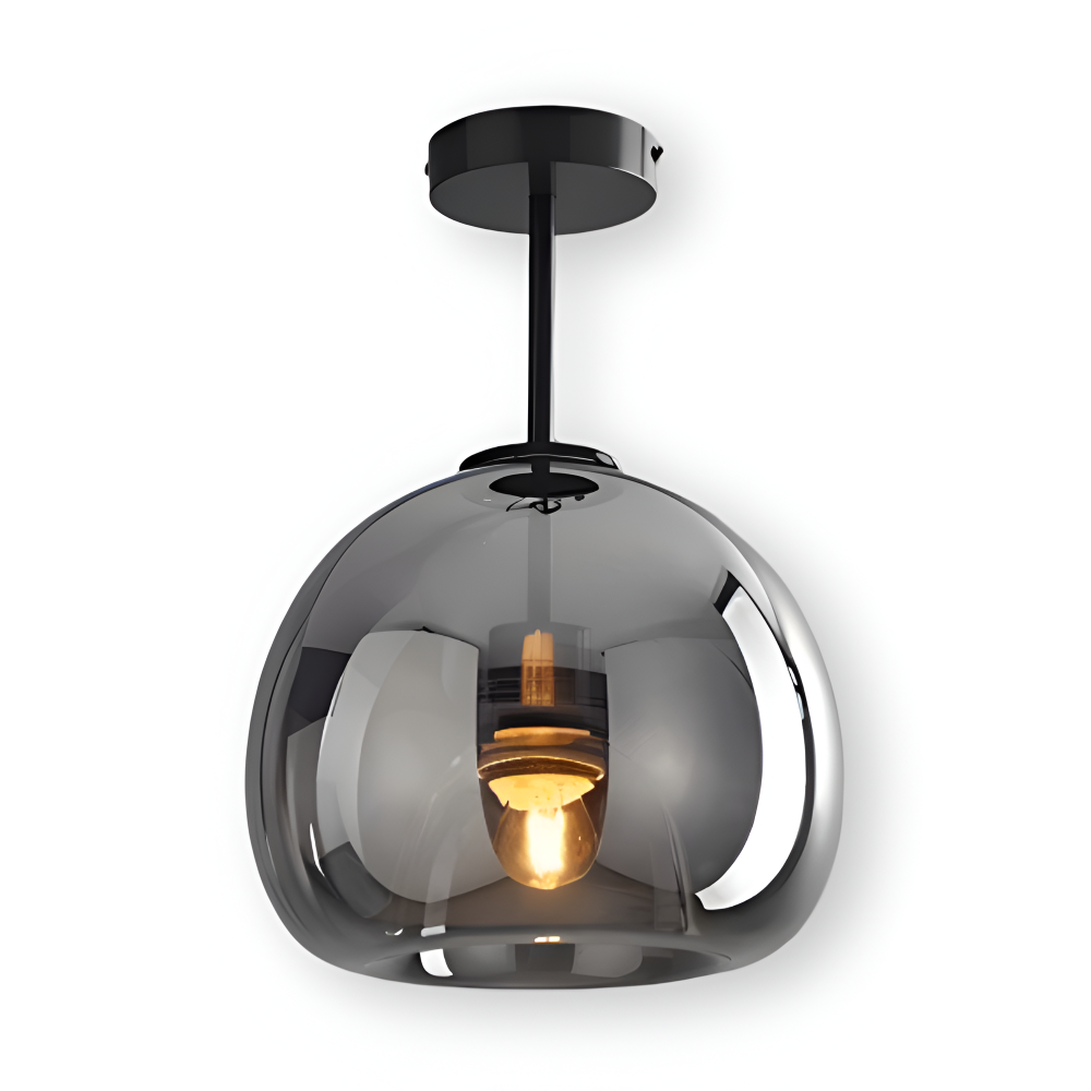 DecoRound Deckenleuchte - Semi Flush Mount Schwarz Gold Runde Glas LED Deckenleuchte
