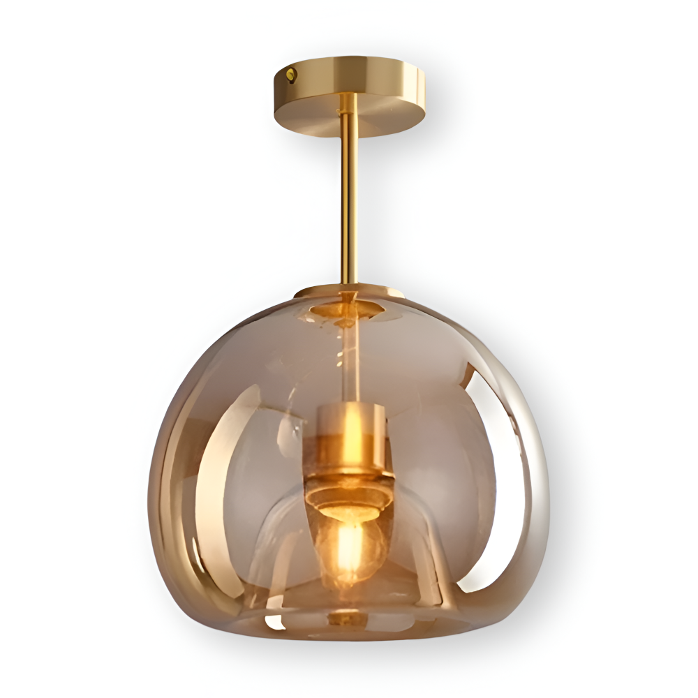 DecoRound Deckenleuchte - Semi Flush Mount Schwarz Gold Runde Glas LED Deckenleuchte