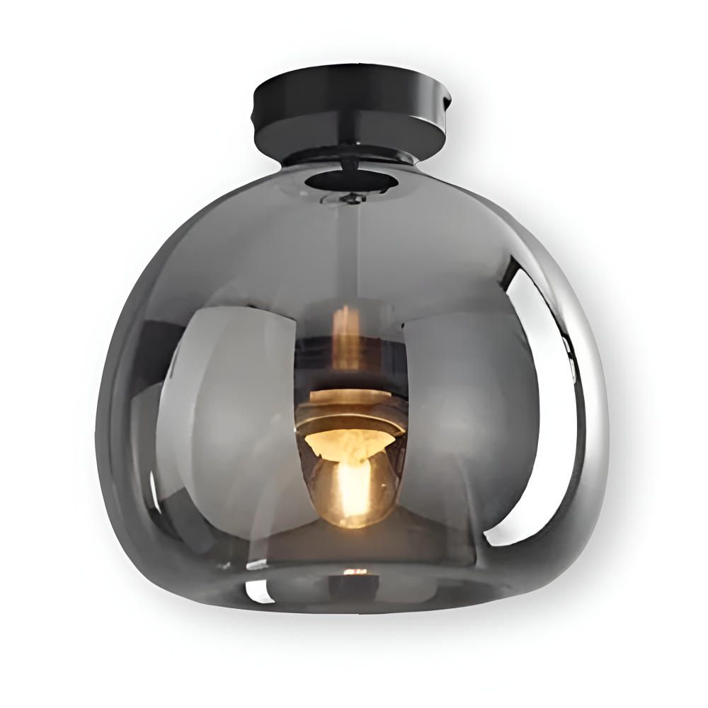 DecoRound Deckenleuchte - Semi Flush Mount Schwarz Gold Runde Glas LED Deckenleuchte