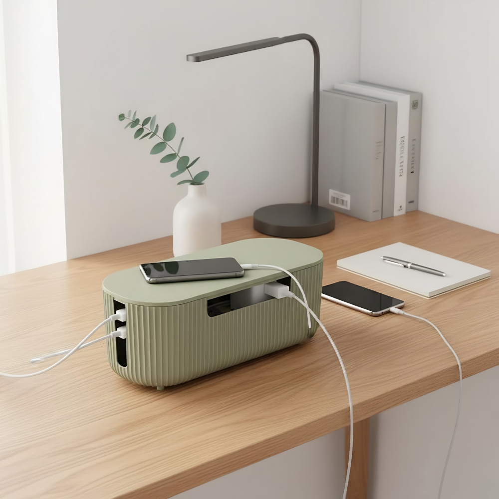 Design Kabelbox Stripe – Moderner Kabelorganizer mit Belüftung