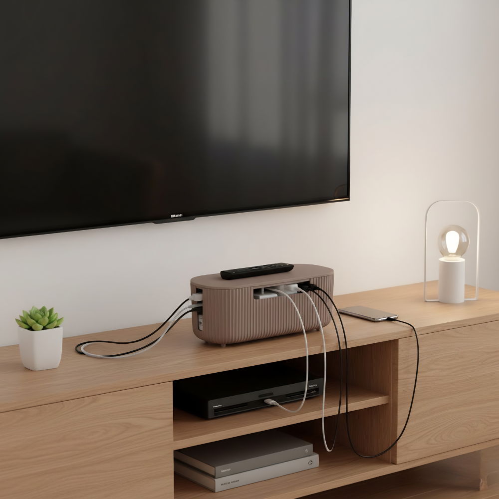 Design Kabelbox Stripe – Moderner Kabelorganizer mit Belüftung
