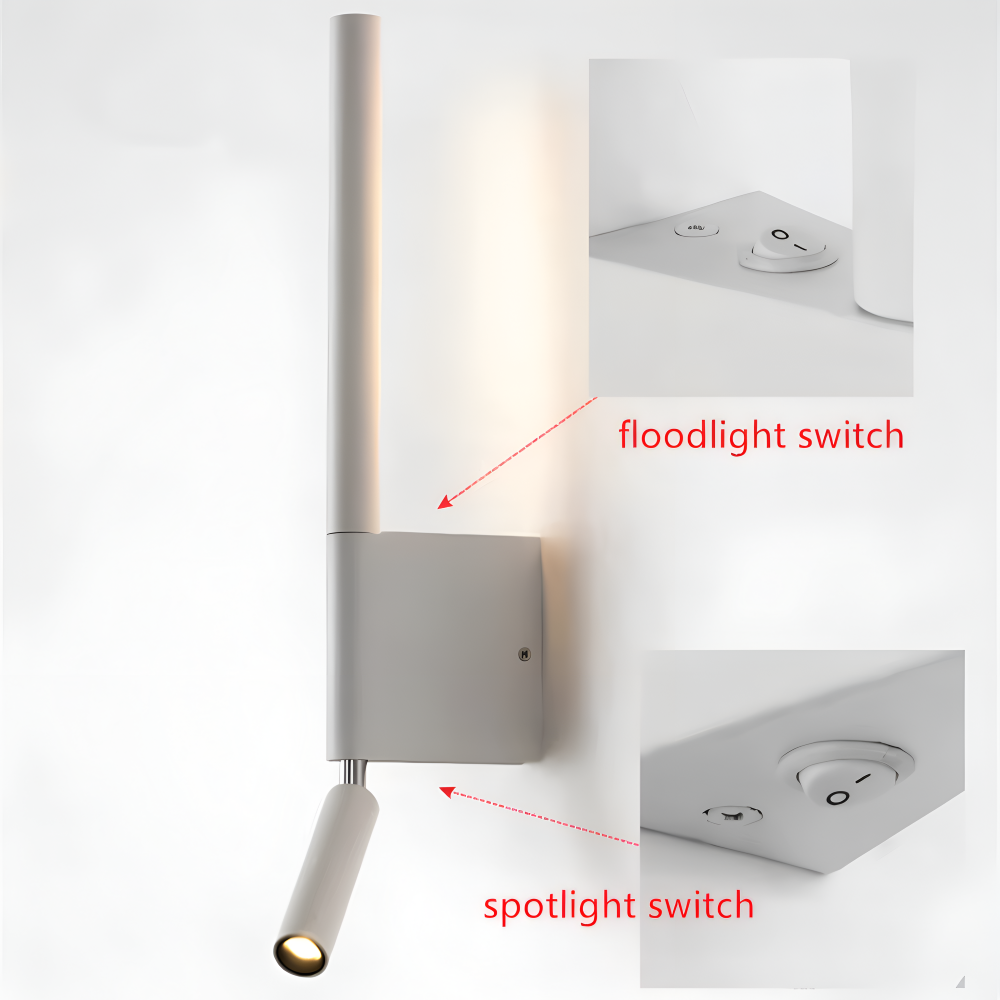 DuaBeam - Aluminium Wandleuchte - Minimalistische 330° Drehbare Wandleuchte fur Schlafzimmer