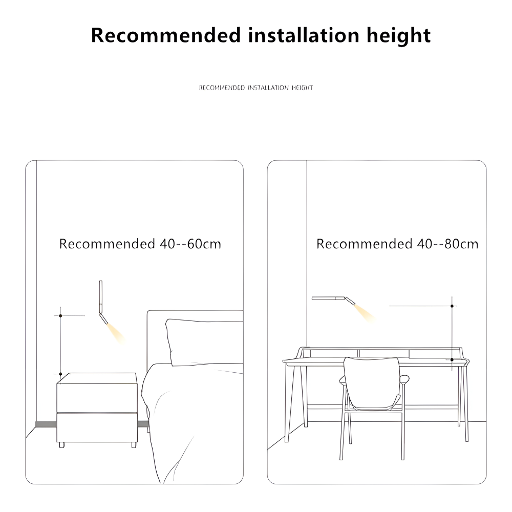 DuaBeam - Aluminium Wandleuchte - Minimalistische 330° Drehbare Wandleuchte fur Schlafzimmer