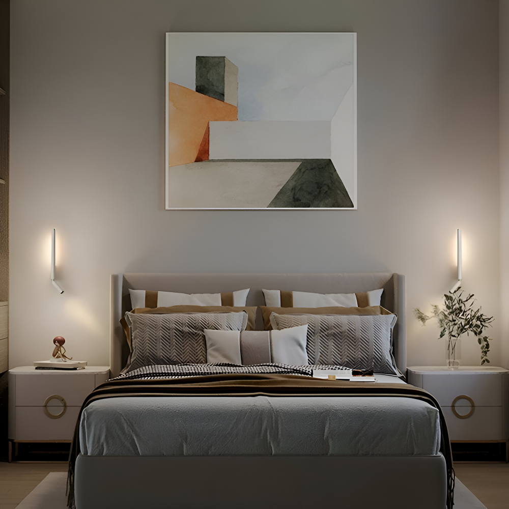 DuaBeam - Aluminium Wandleuchte - Minimalistische 330° Drehbare Wandleuchte fur Schlafzimmer