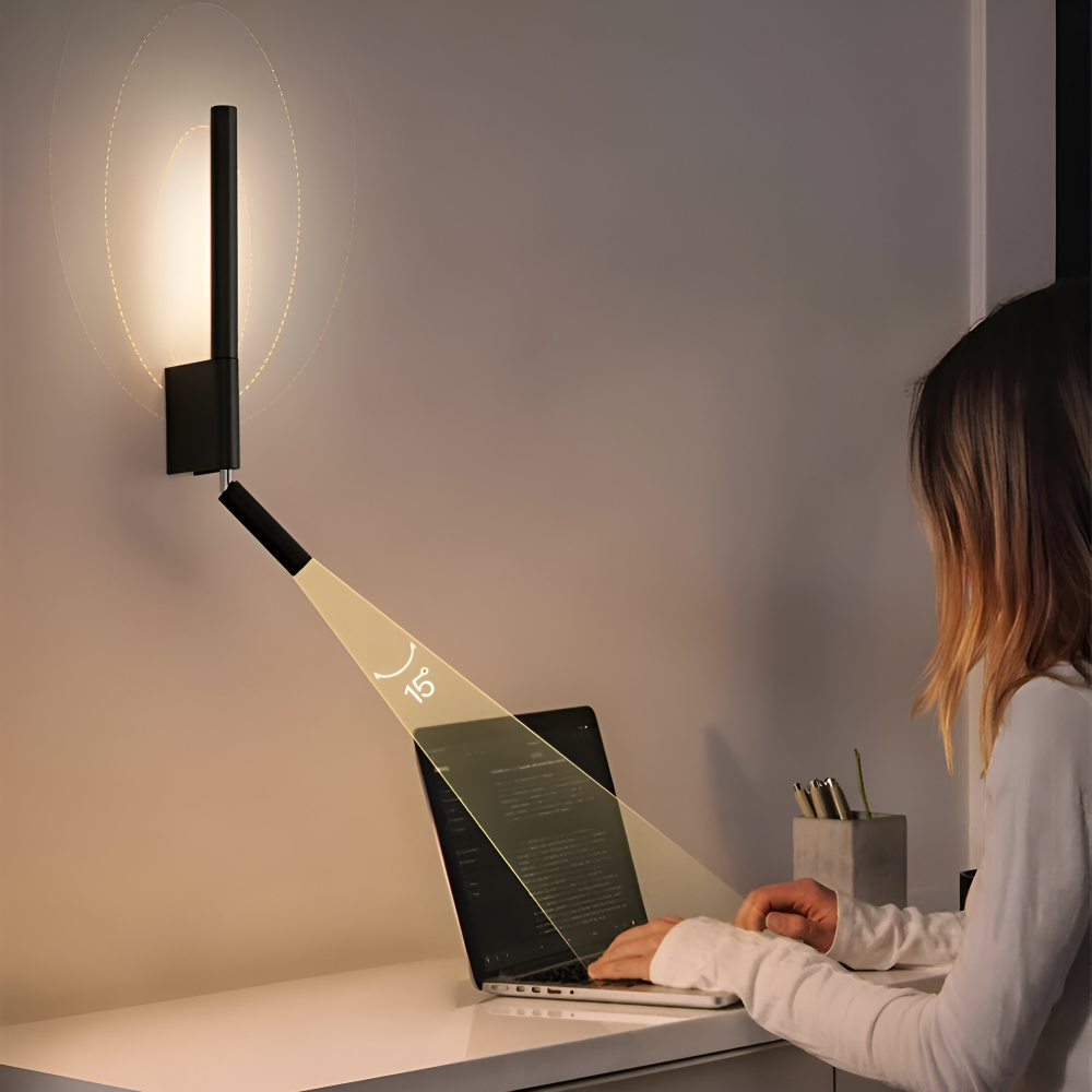 DuaBeam - Aluminium Wandleuchte - Minimalistische 330° Drehbare Wandleuchte fur Schlafzimmer