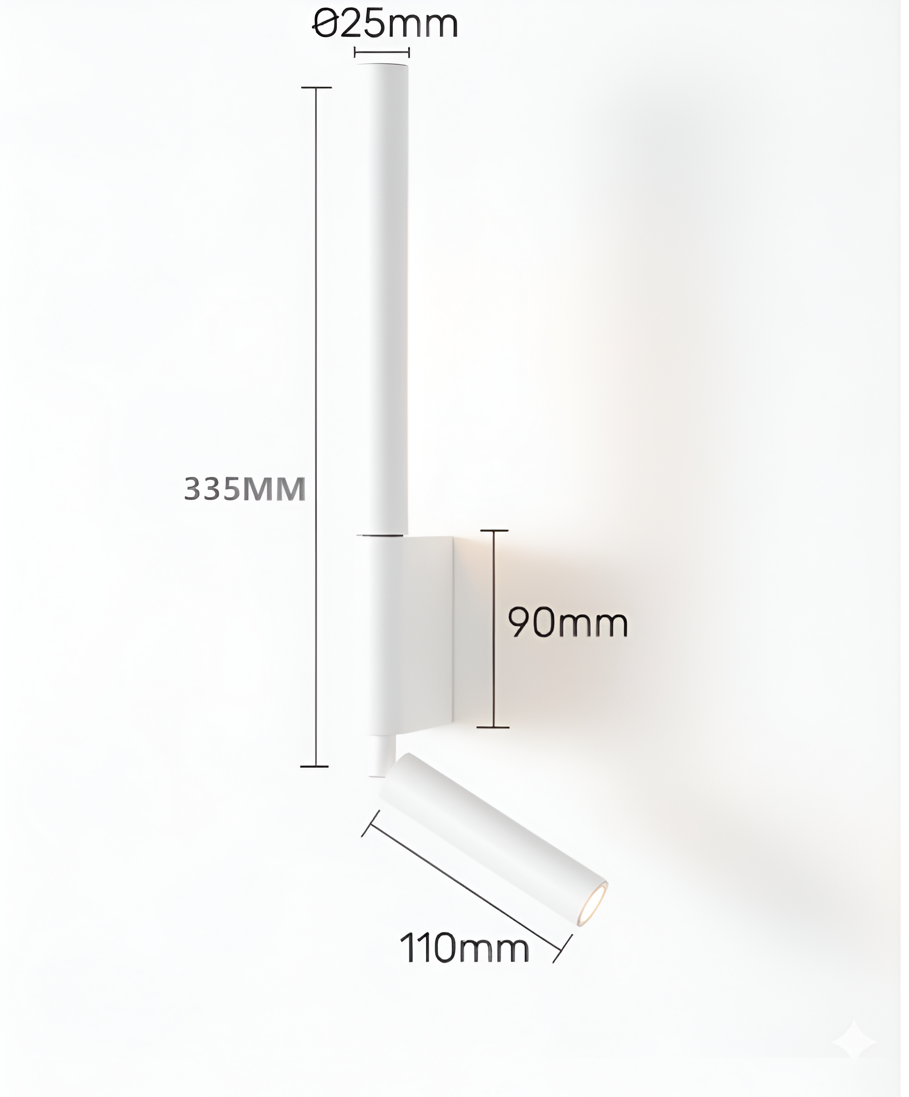 DuaBeam - Aluminium Wandleuchte - Minimalistische 330° Drehbare Wandleuchte fur Schlafzimmer