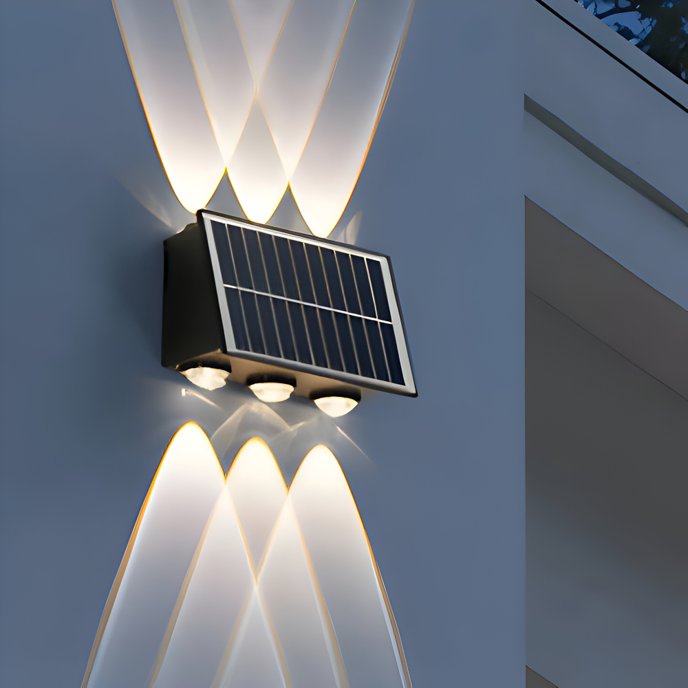 DualLit Gartenbeleuchtung - Wasserdichte LED Solarlampe Garten - Up & Down Außenbeleuchtung