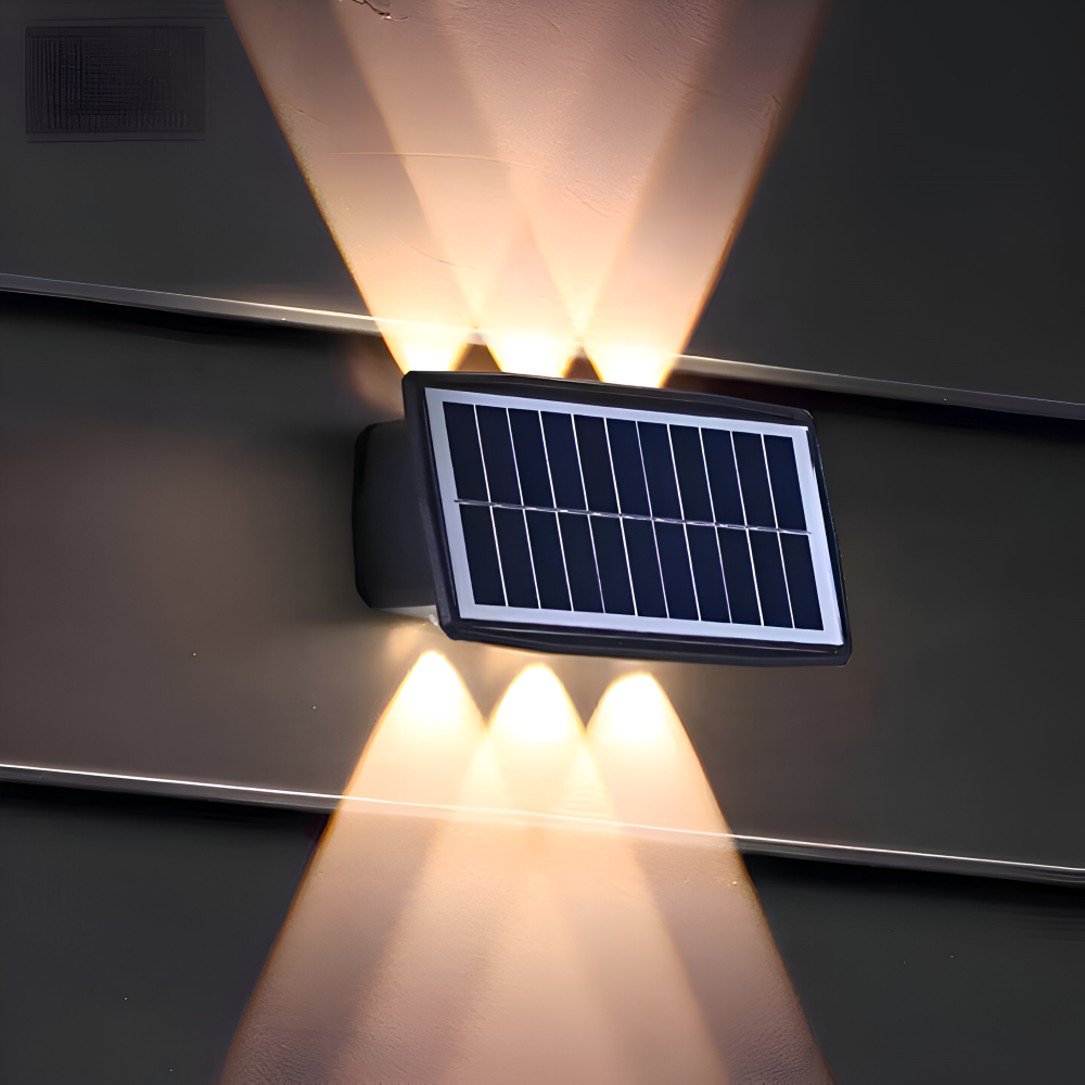 DualLit Gartenbeleuchtung - Wasserdichte LED Solarlampe Garten - Up & Down Außenbeleuchtung