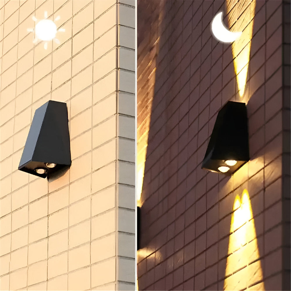 DualLit Solarleuchten Garten - Up Down IP54 Außenwandleuchte Modern - Wandleuchte Solar