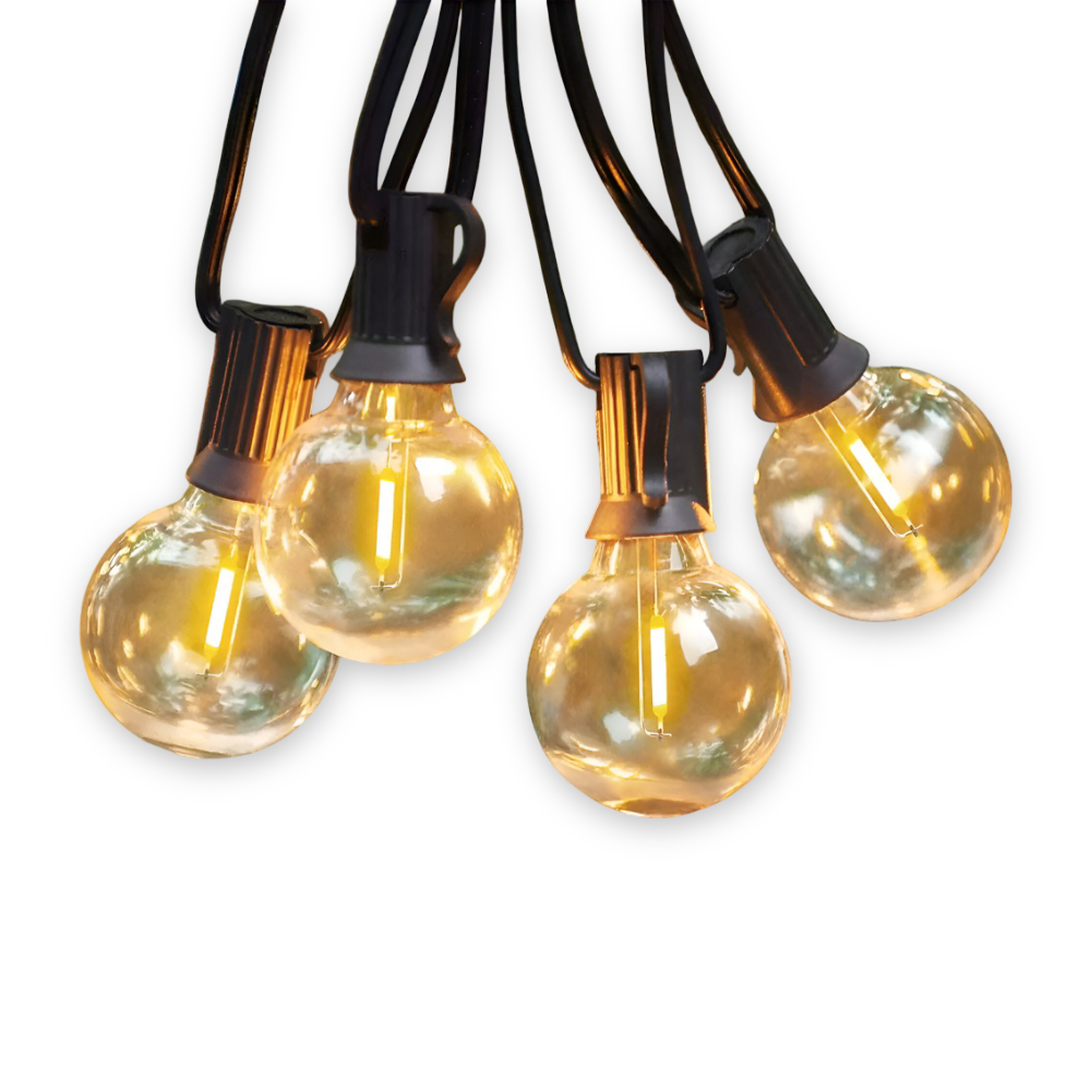ElectriBulb Lichterkette - G40 Globe Außenbeleuchtung - IP44 & Bruchsichere Gartenbeleuchtung