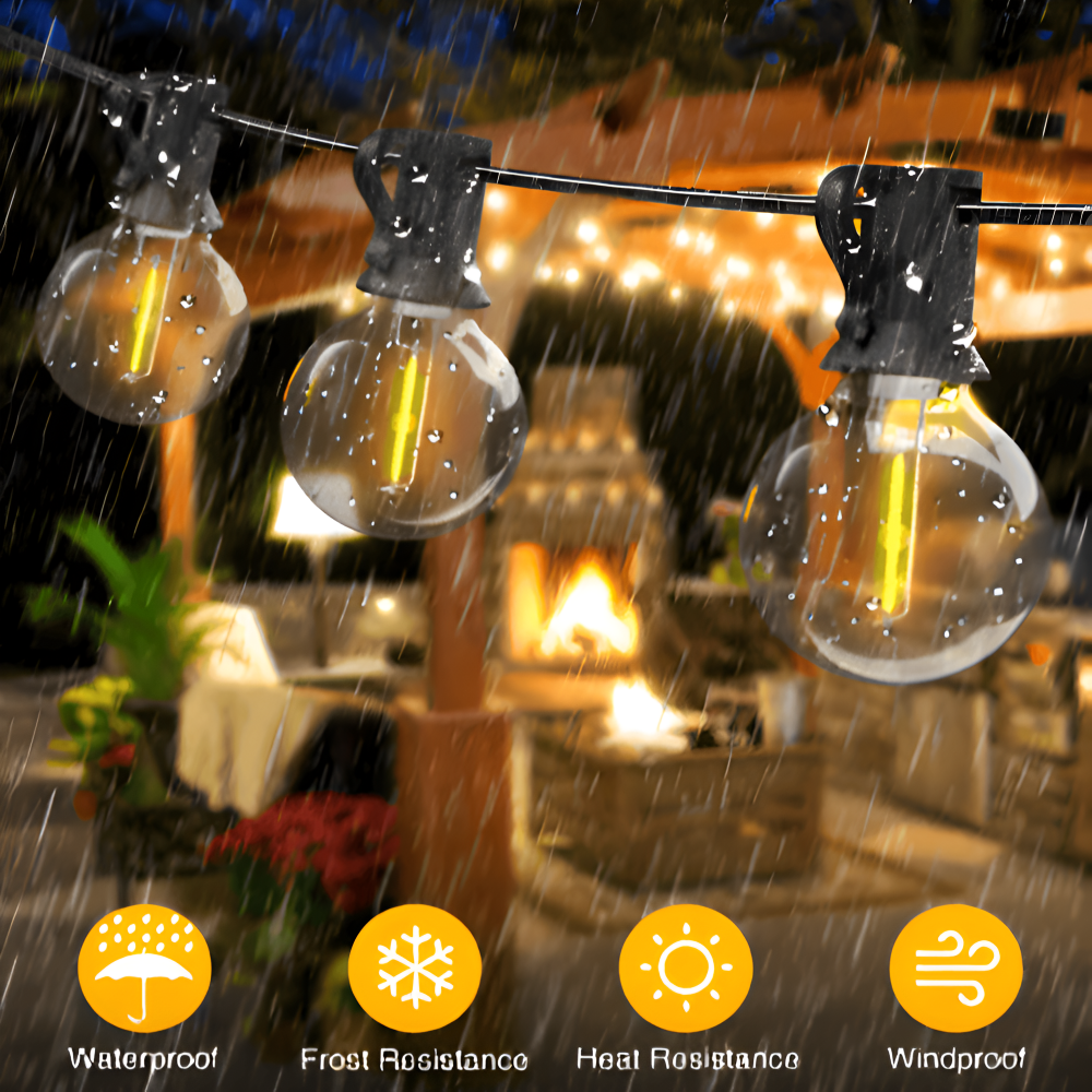 ElectriBulb Lichterkette - G40 Globe Außenbeleuchtung - IP44 & Bruchsichere Gartenbeleuchtung
