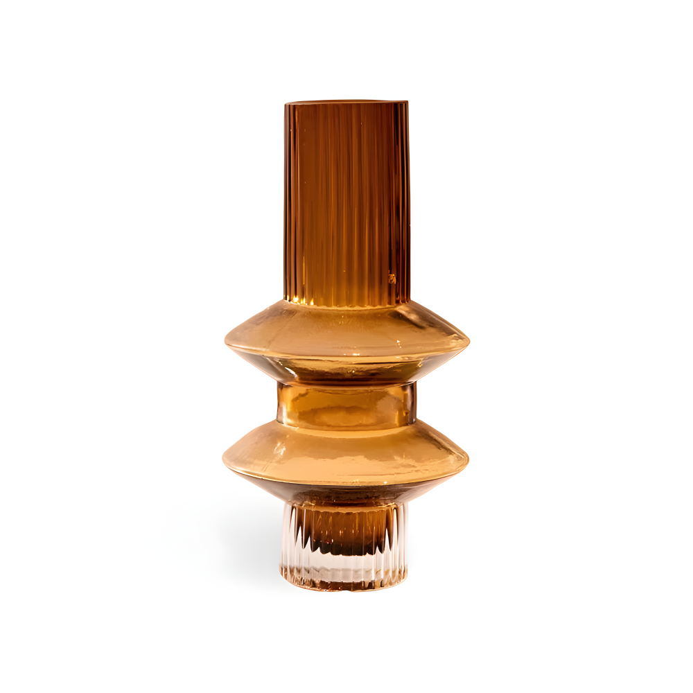 Elegante Amberglas-Vase - Zeitgenössisches Dekorationsstück für stilvolle Wohnräume