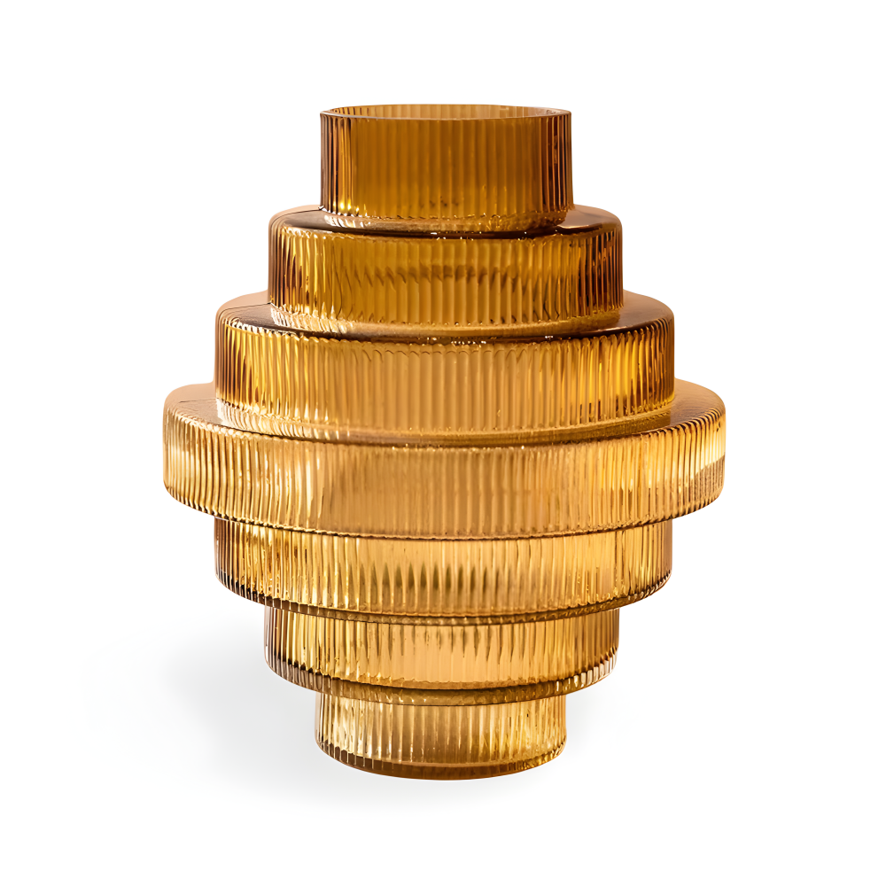 Elegante Amberglas-Vase - Zeitgenössisches Dekorationsstück für stilvolle Wohnräume