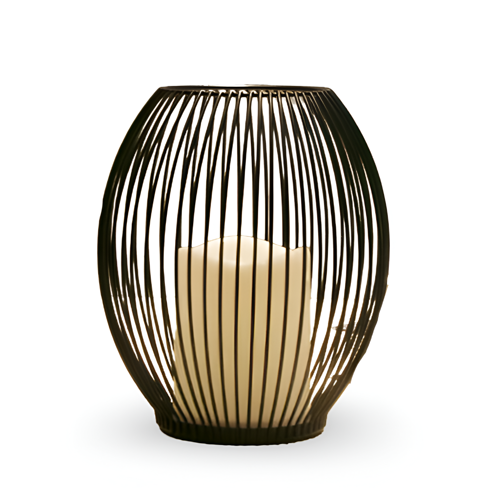 Elegante Schwarze Metalllaterne Kerzenhalter für die Wohnraumdekoration