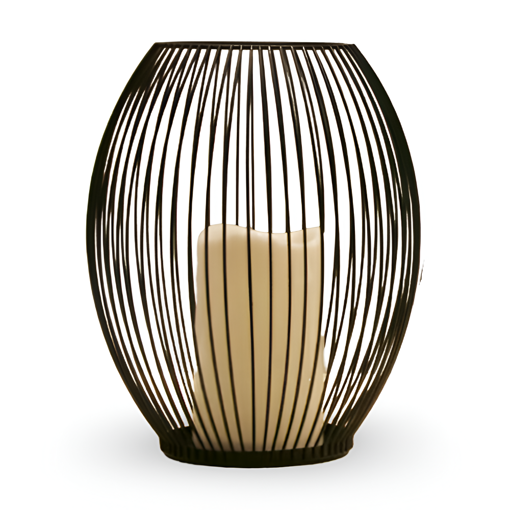 Elegante Schwarze Metalllaterne Kerzenhalter für die Wohnraumdekoration