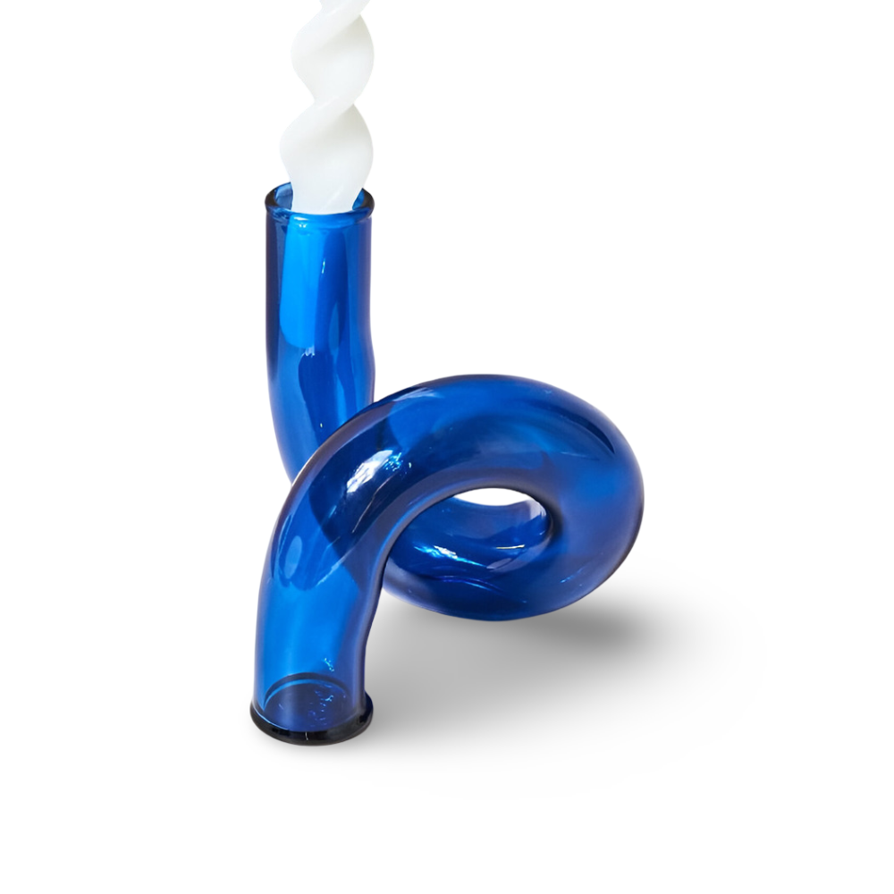 Elegante Glasvase mit integriertem Kerzenhalter für stilvolle Tischdekoration