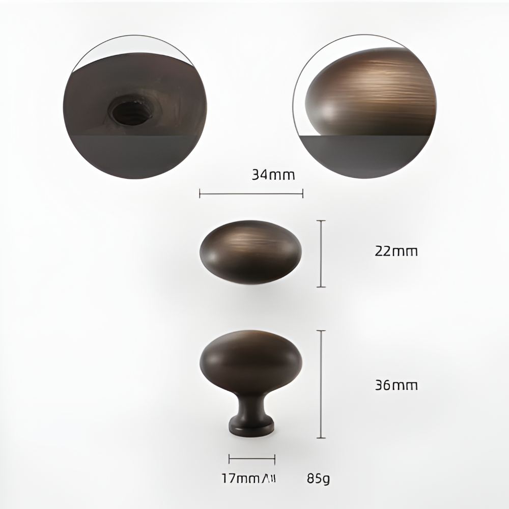 Elegante Massive Messing Schrankknöpfe - Premium Italienische Handwerkskunst