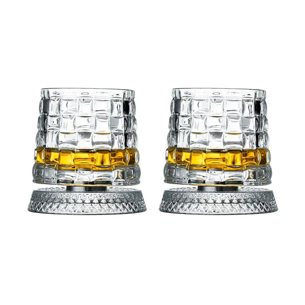 Elegante Rotierende Whiskygläser Set - 2 Kristall Gläser für Stilvolle Cocktailpartys 11