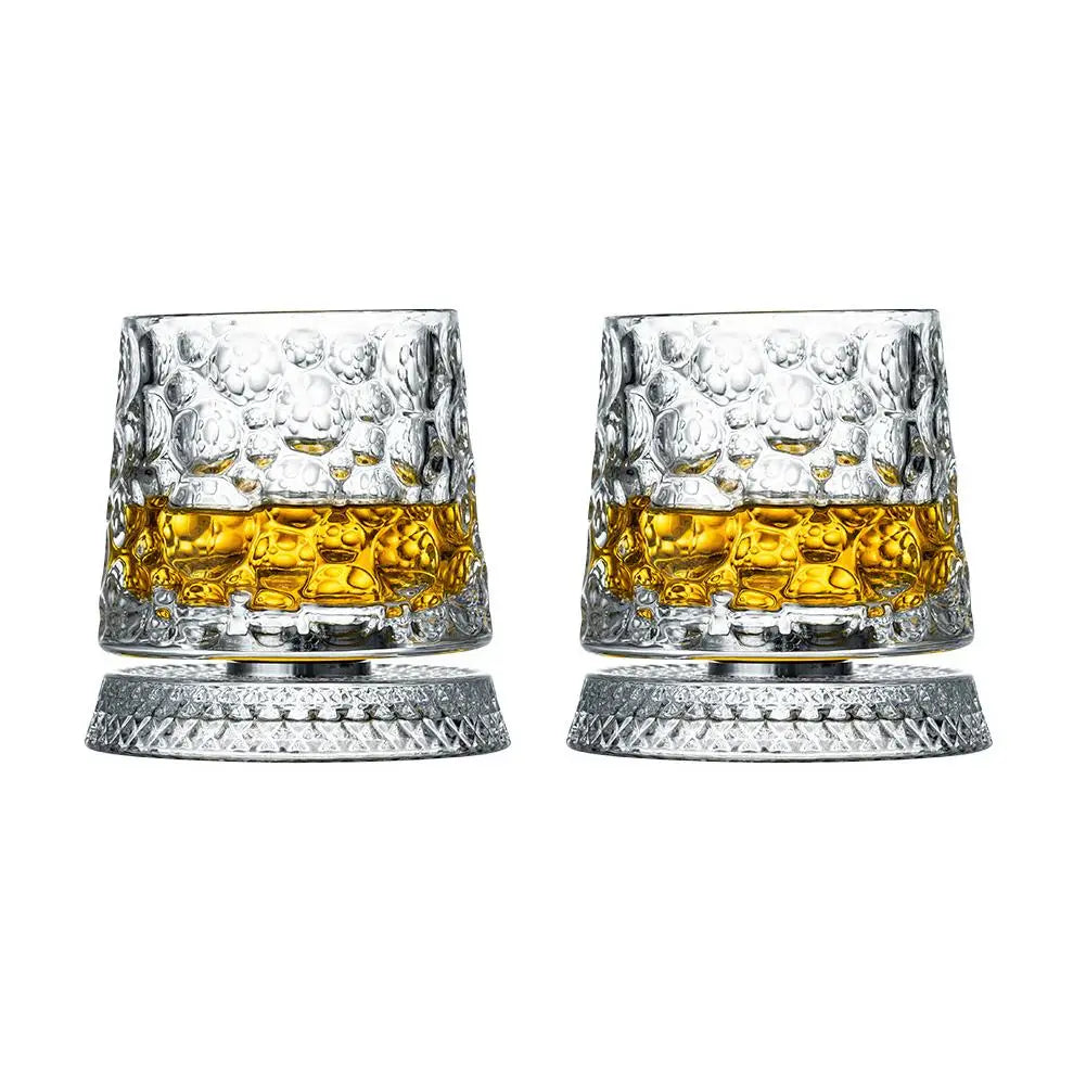 Elegante Rotierende Whiskygläser Set - 2 Kristall Gläser für Stilvolle Cocktailpartys 6