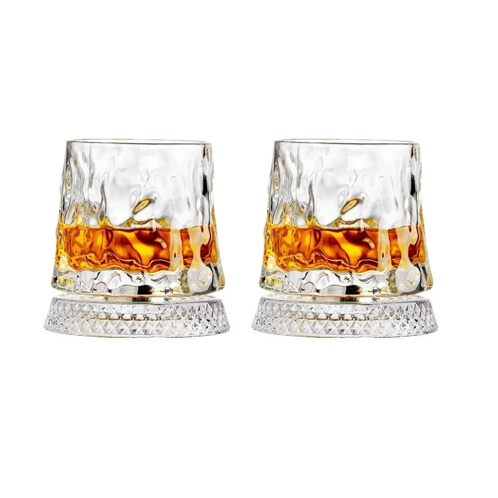 Elegante Rotierende Whiskygläser Set - 2 Kristall Gläser für Stilvolle Cocktailpartys 8