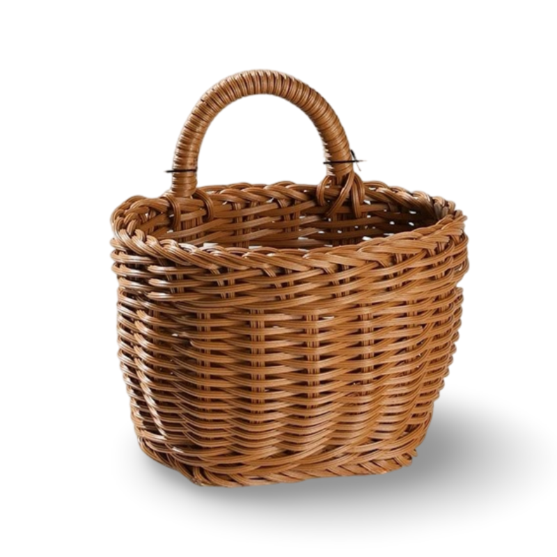 Eleganter Handgewebter Wandkorb - Hochwertiges PP-Material für Blumen und Obst, Größe S