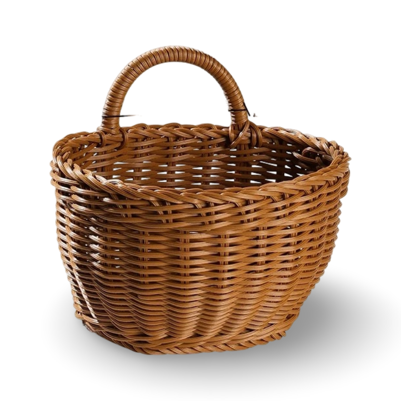Eleganter Handgewebter Wandkorb - Hochwertiges PP-Material für Blumen und Obst, Größe S
