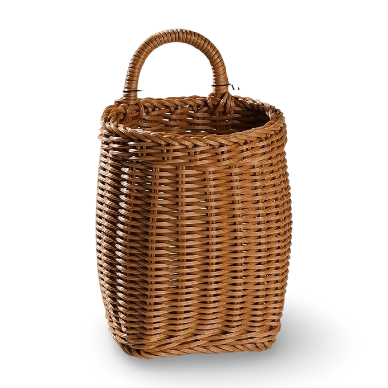 Eleganter Handgewebter Wandkorb - Hochwertiges PP-Material für Blumen und Obst, Größe S