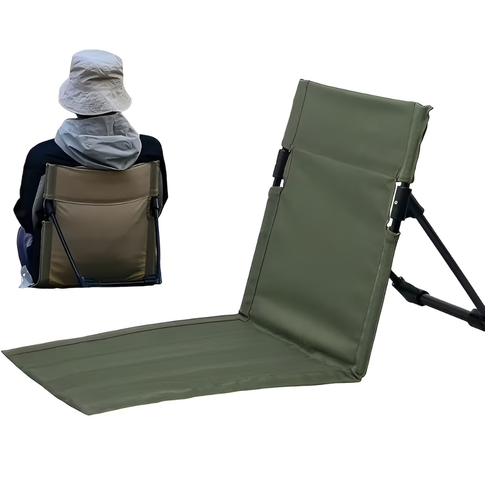 Eleganter Klappstuhl - Leichtes Aluminium mit Kissen in Schwarz für Garten und Camping