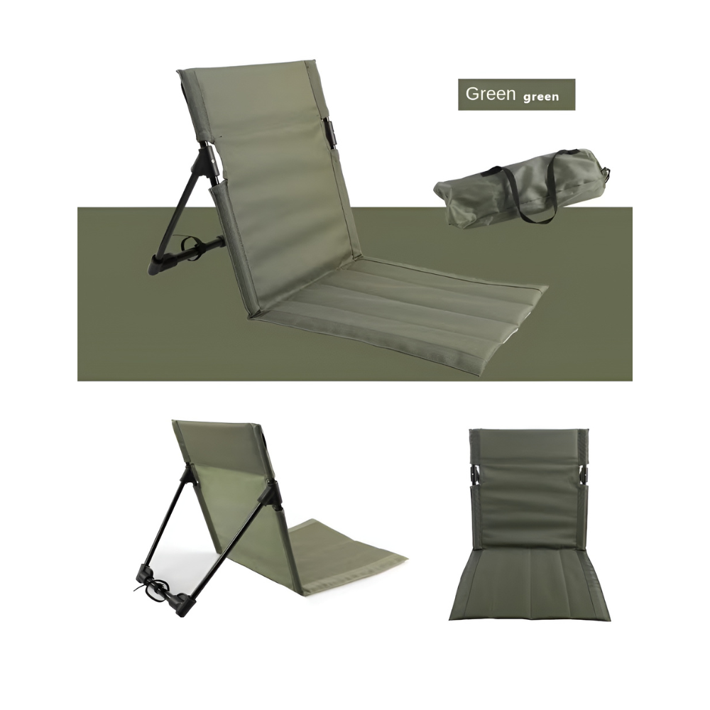 Eleganter Klappstuhl - Leichtes Aluminium mit Kissen in Schwarz für Garten und Camping