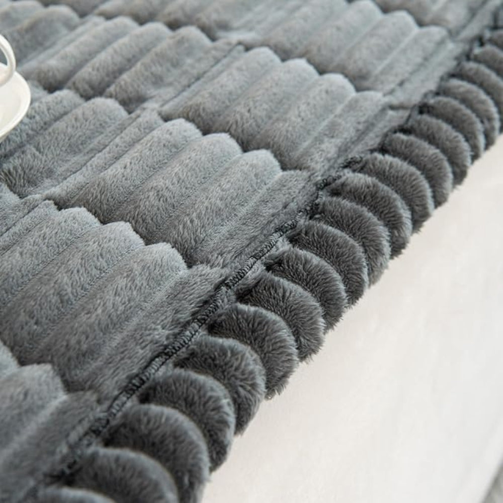 Eleganter Plüsch Sofabezug - Dicke Flanell-Mischung mit Plissierten Kanten für Wohnzimmer Decor 7