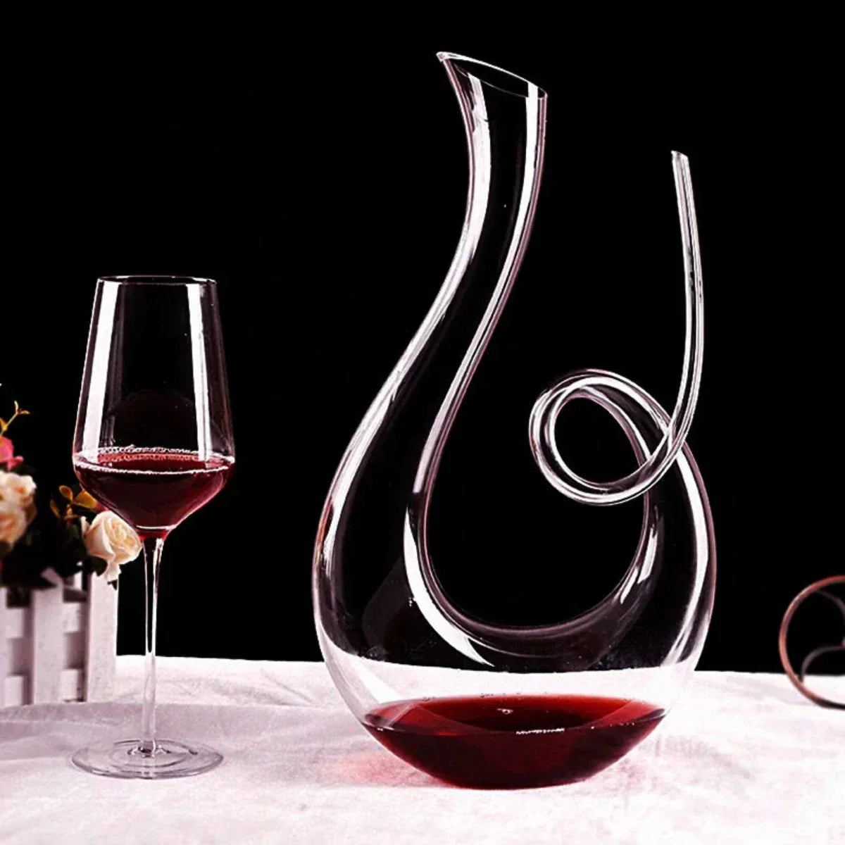 Eleganter Weindekanter - Handgefertigtes Bleifreies Kristall für 750 ml | Stilvolles Weinaccessoire 3