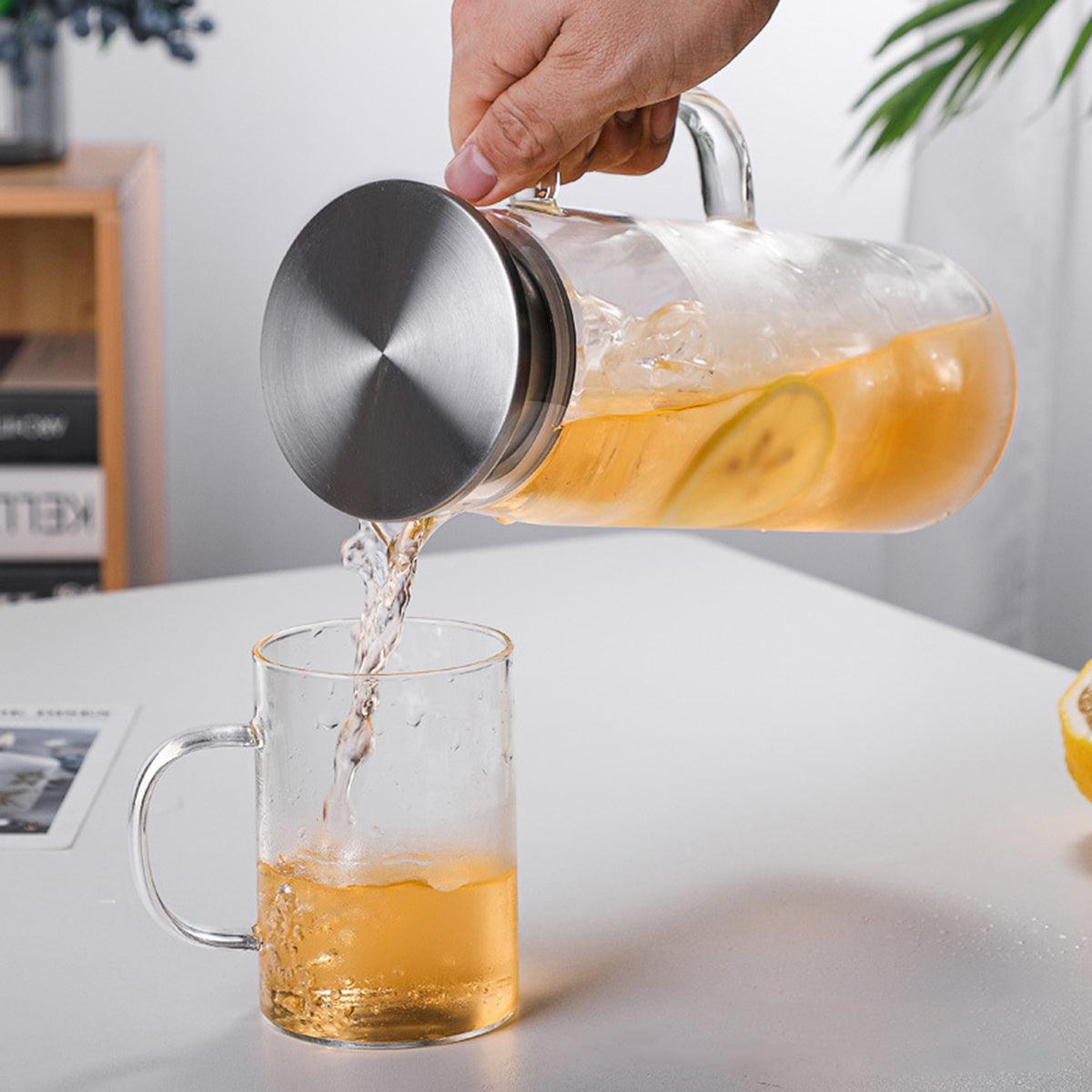Eleganter Zylindrischer Glaskrug - Hitzebeständiges Borosilikatglas für Vielseitige Getränke, 1500 ml 1