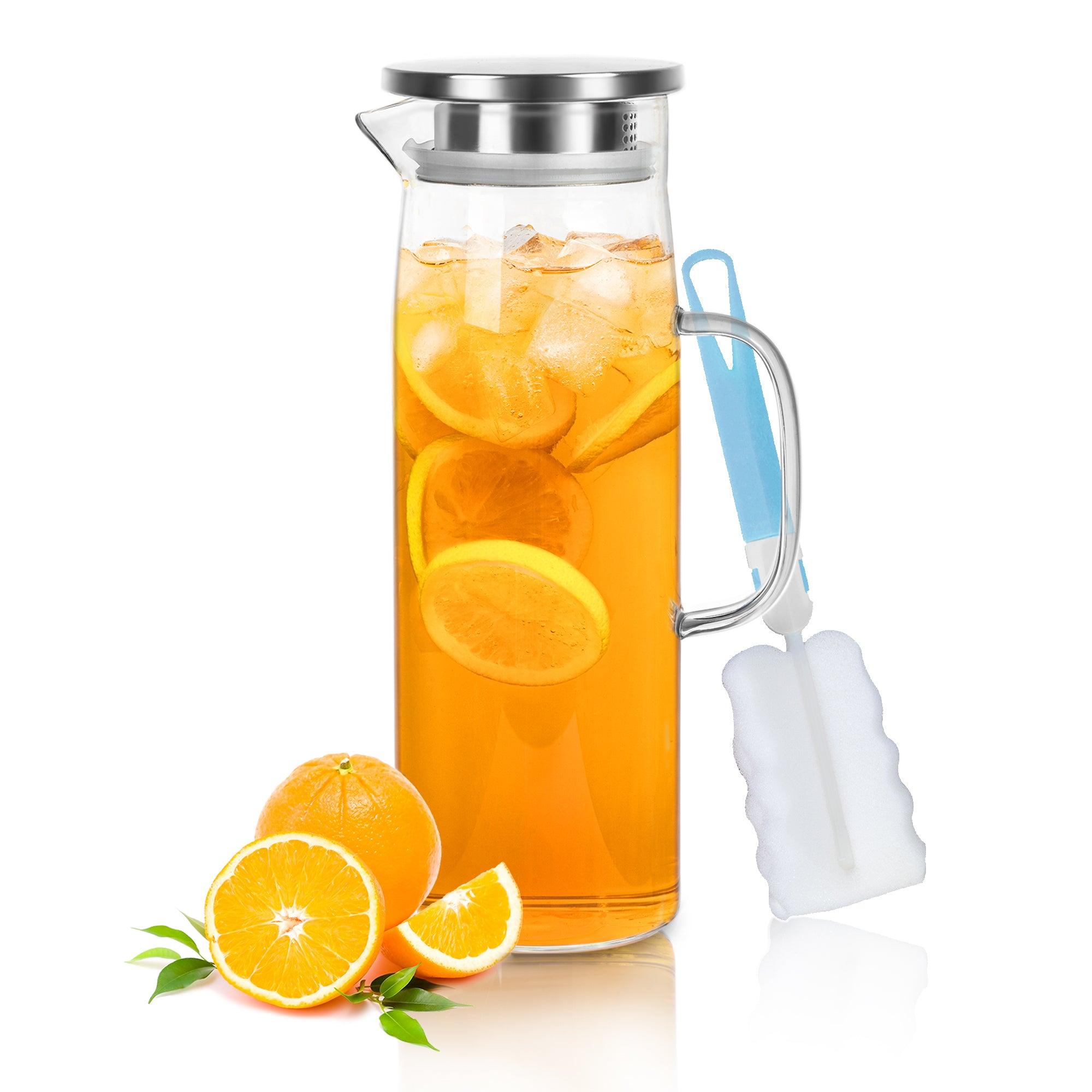 Eleganter Zylindrischer Glaskrug - Hitzebeständiges Borosilikatglas für Vielseitige Getränke, 1500 ml 2