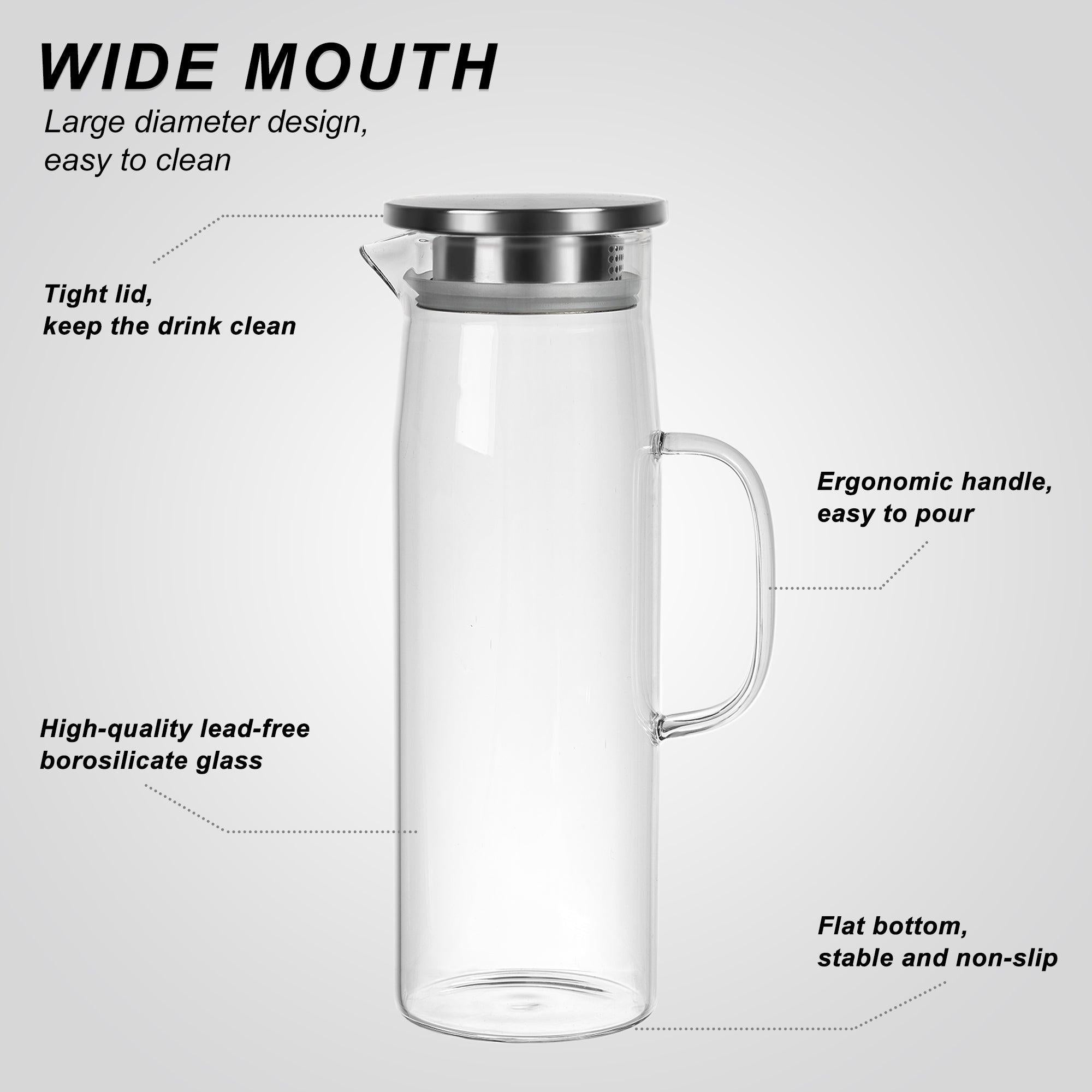 Eleganter Zylindrischer Glaskrug - Hitzebeständiges Borosilikatglas für Vielseitige Getränke, 1500 ml 5