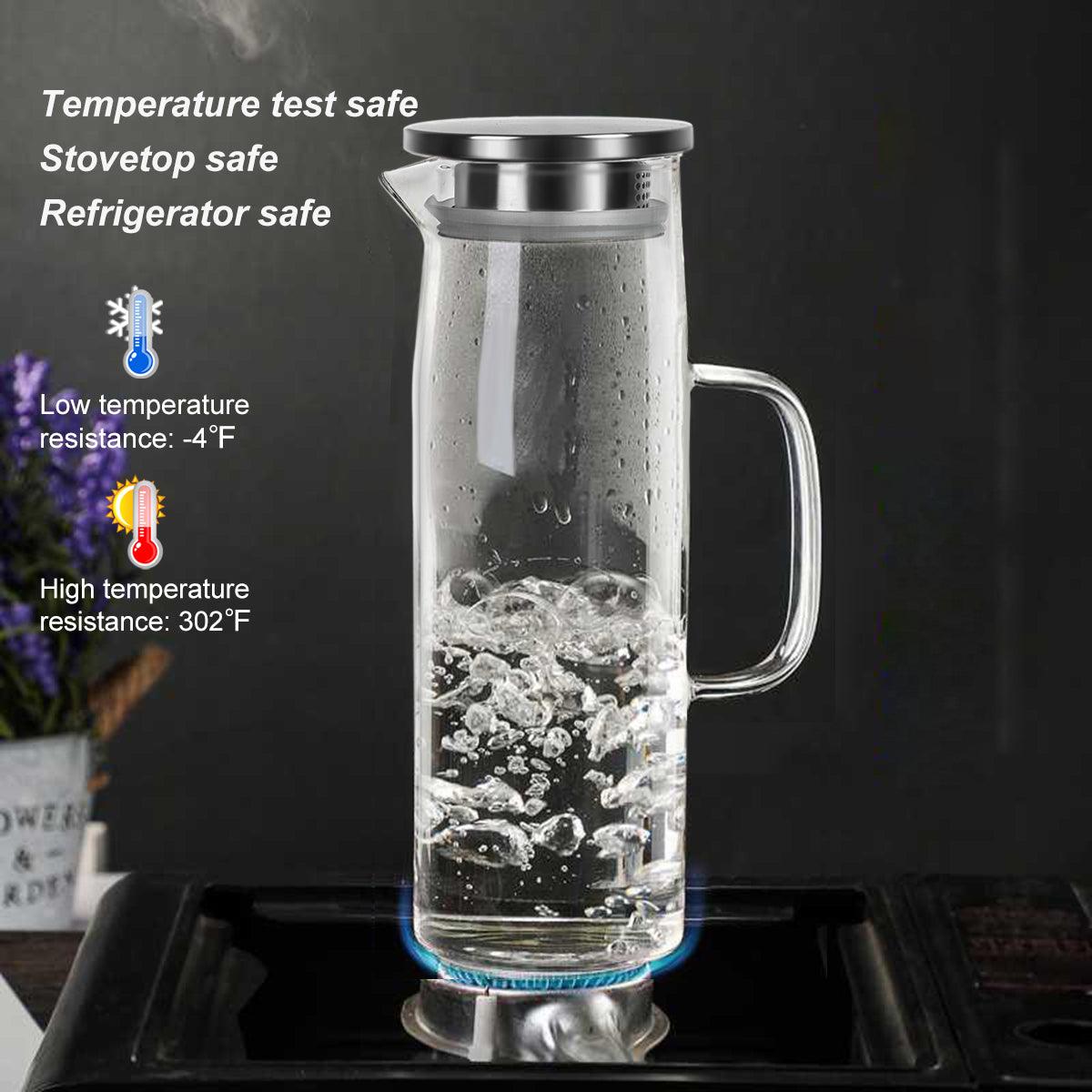 Eleganter Zylindrischer Glaskrug - Hitzebeständiges Borosilikatglas für Vielseitige Getränke, 1500 ml 6