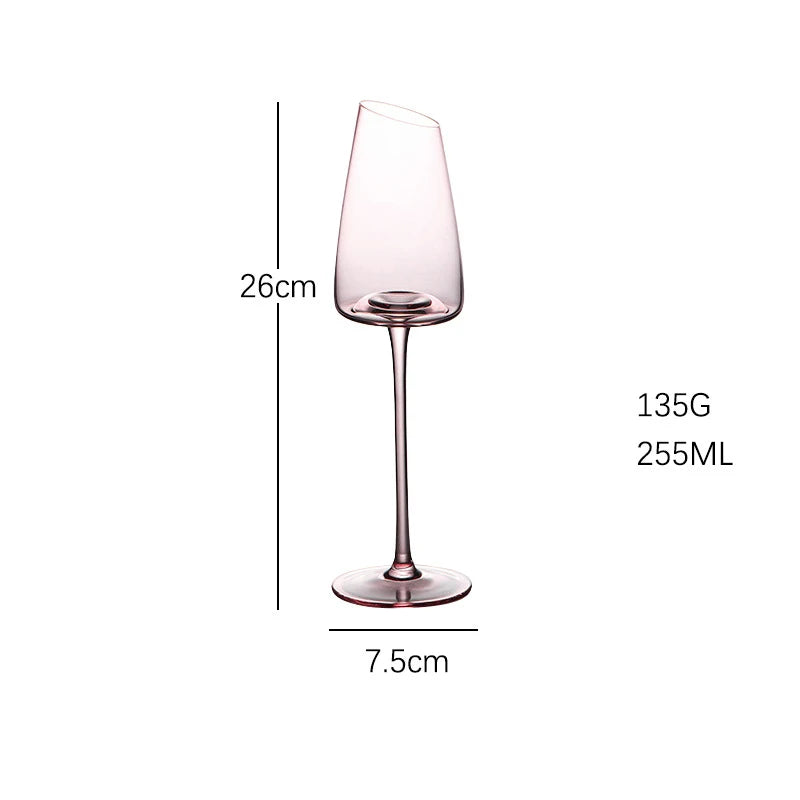 Elegantes 2er Set Rosa Kristall-Weingläser - Handgeblasen mit Kreativem Design für Festliche Anlässe 6