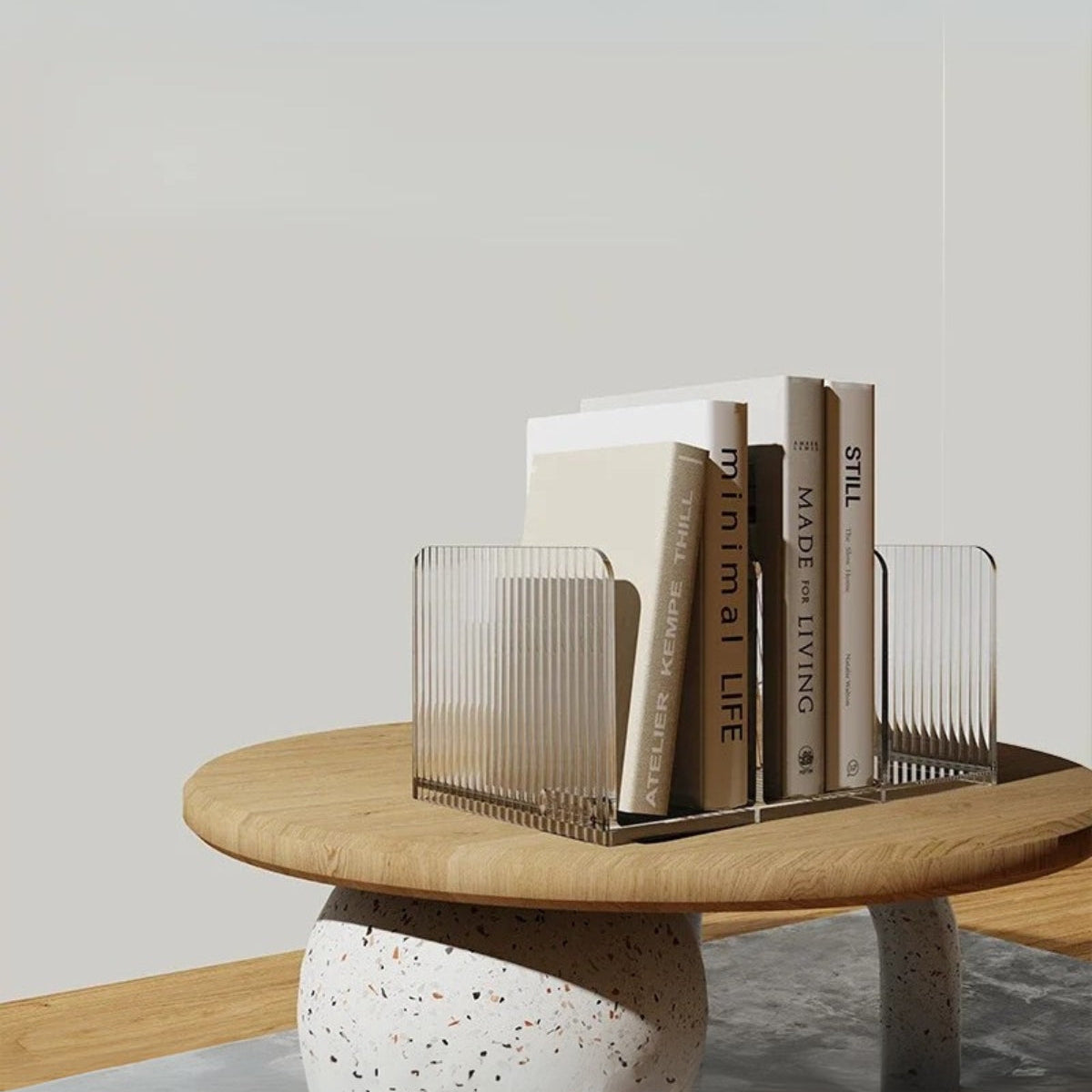 Elegantes Acryl Bücherregal - Modular in Bernstein, Grün und Rauchgrau für Stilvolle Aufbewahrung 5