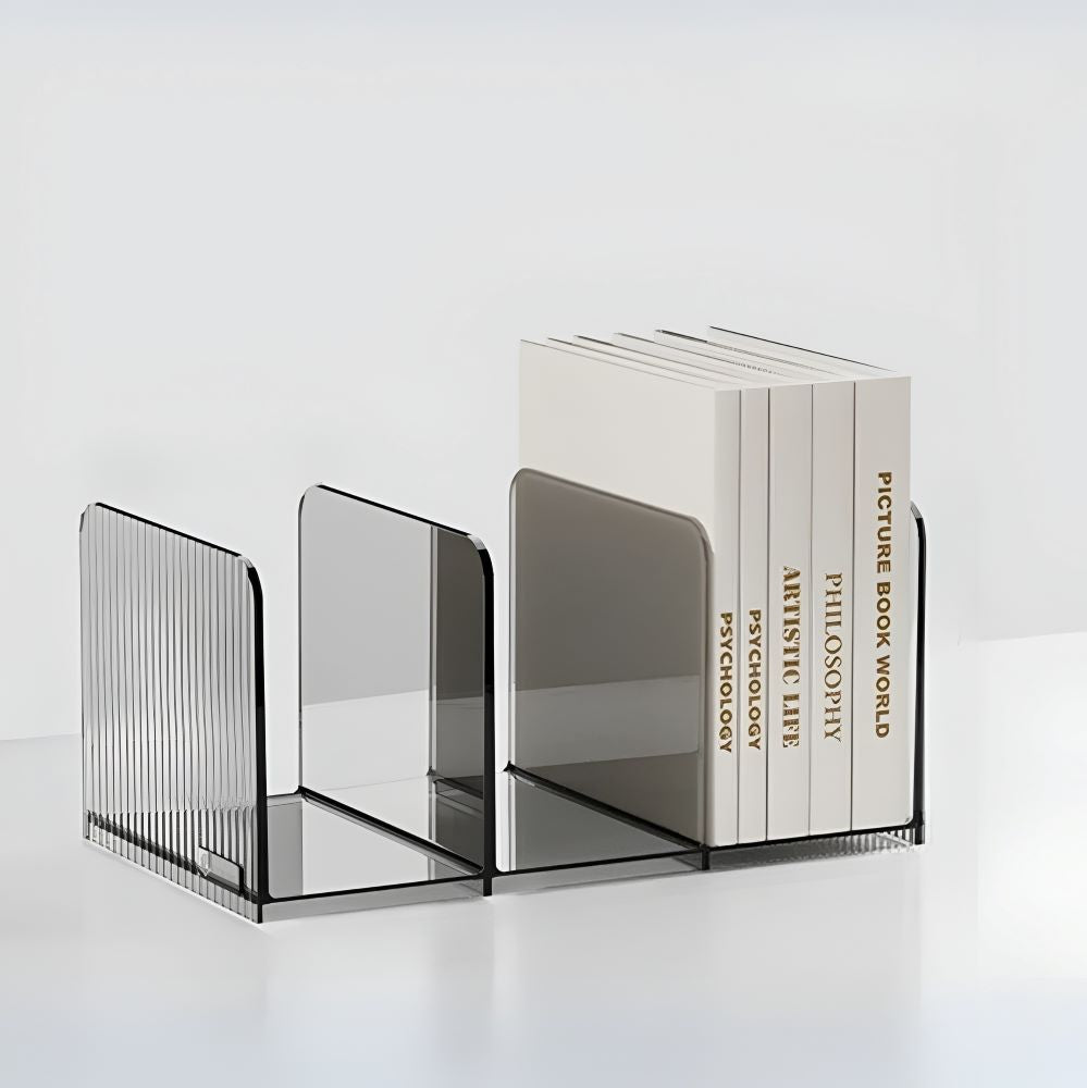 Elegantes Acryl Bücherregal - Modular in Grün und Rauchgrau für Stilvolle Aufbewahrung