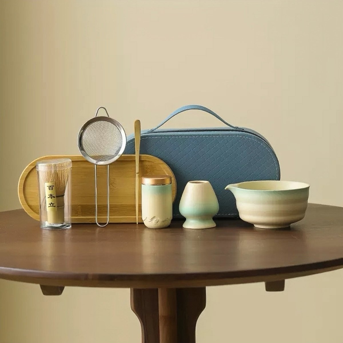 Elegantes Matcha Starter Set - Kompakte Reiseausstattung mit Zeremoniellem Matcha für Unterwegs 0