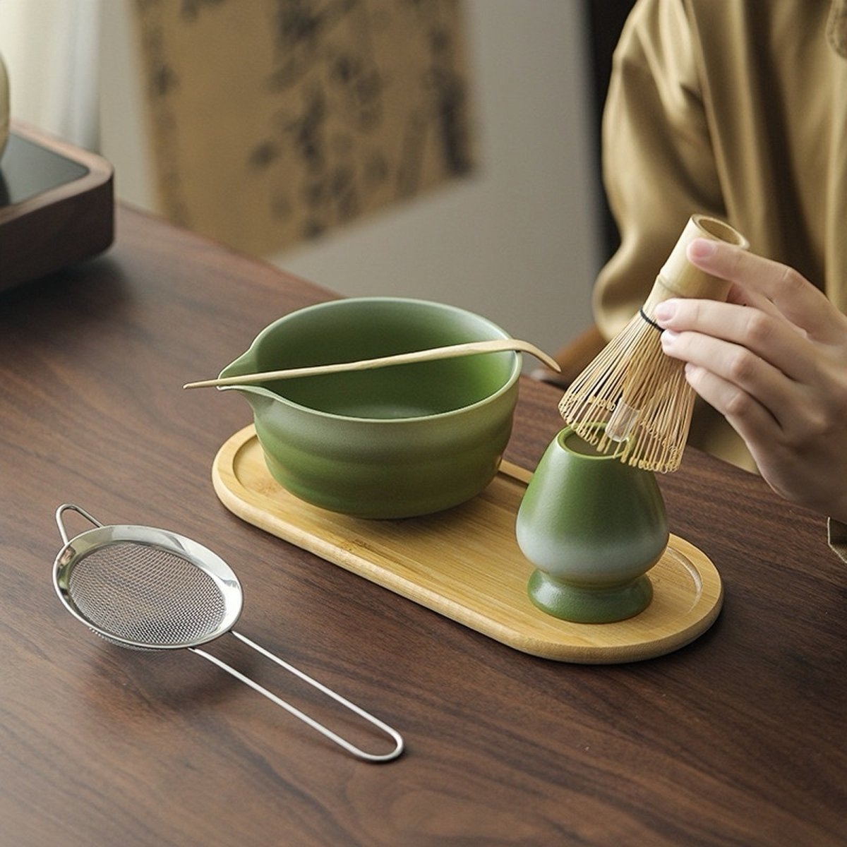 Elegantes Matcha Starter Set - Kompakte Reiseausstattung mit Zeremoniellem Matcha für Unterwegs 3
