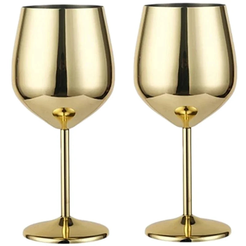 Elegantes Roségold Edelstahl Weinglas - 500 ml Langlebiger Metallbecher für Rotwein und Champagner 12