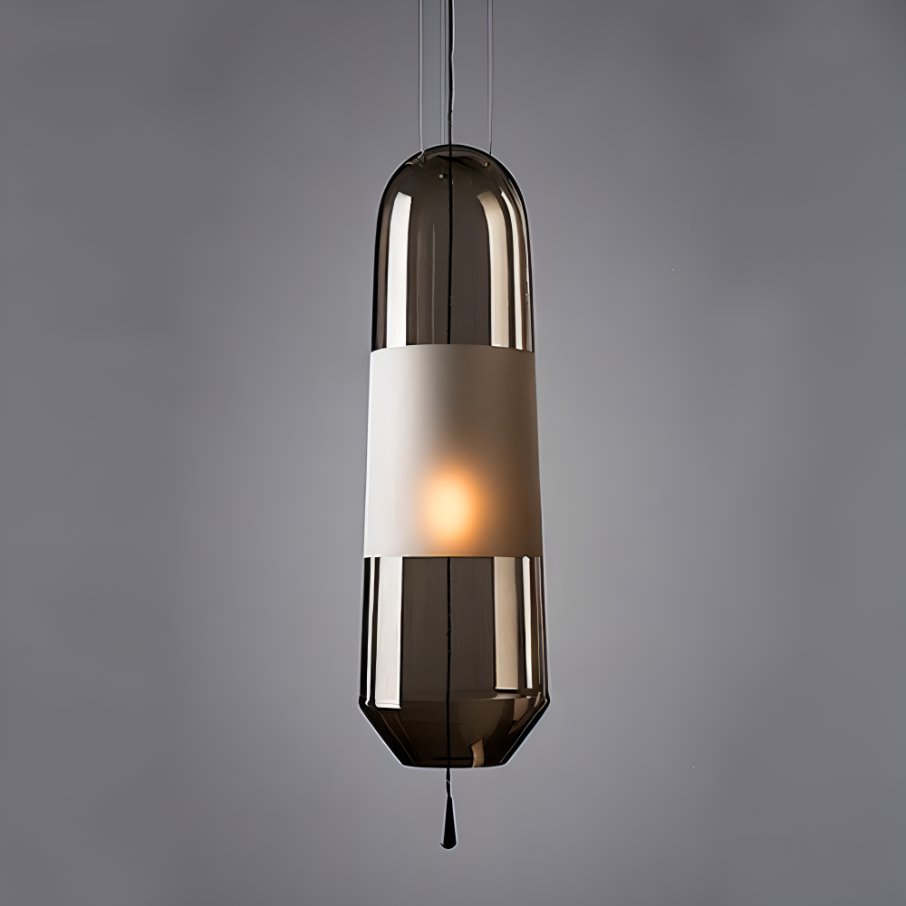 ElonGlass Pendelleuchte - E14 Sockel, Vintage Hängelampe mit Offenem Design
