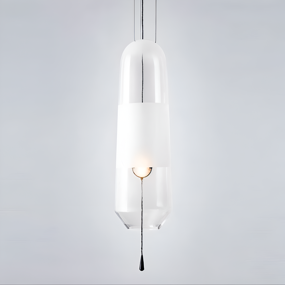 ElonGlass Pendelleuchte - E14 Sockel, Vintage Hängelampe mit Offenem Design